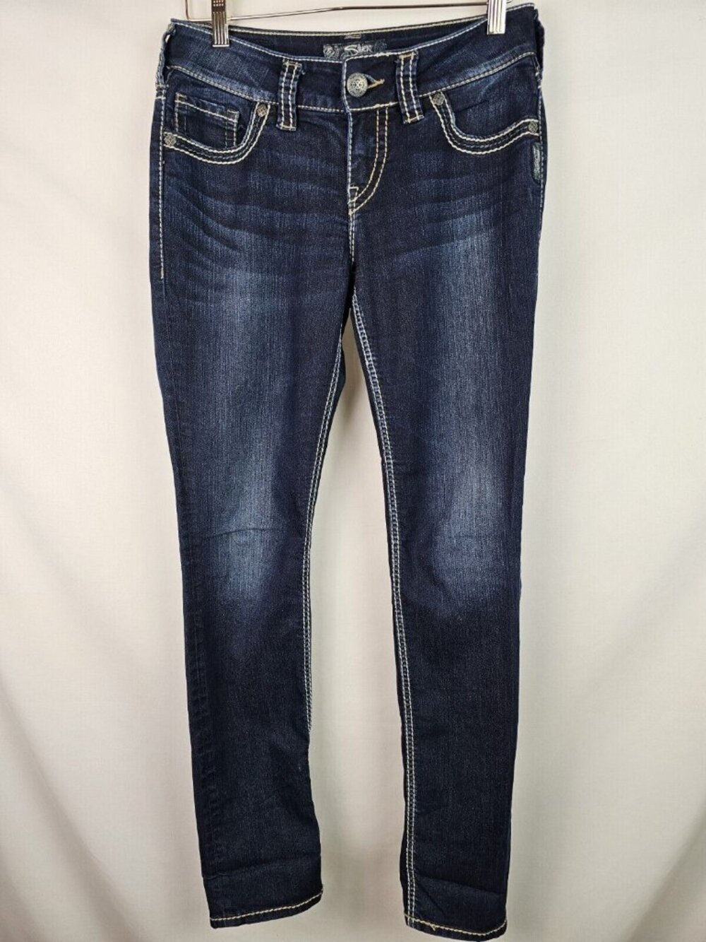 Silver Jeans Women's Size W 28 / L 31 Blue Suki Skinny Dark Denim Jean Pants